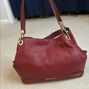 Michael Kors Red Shoulder Bag with Gold Hardware